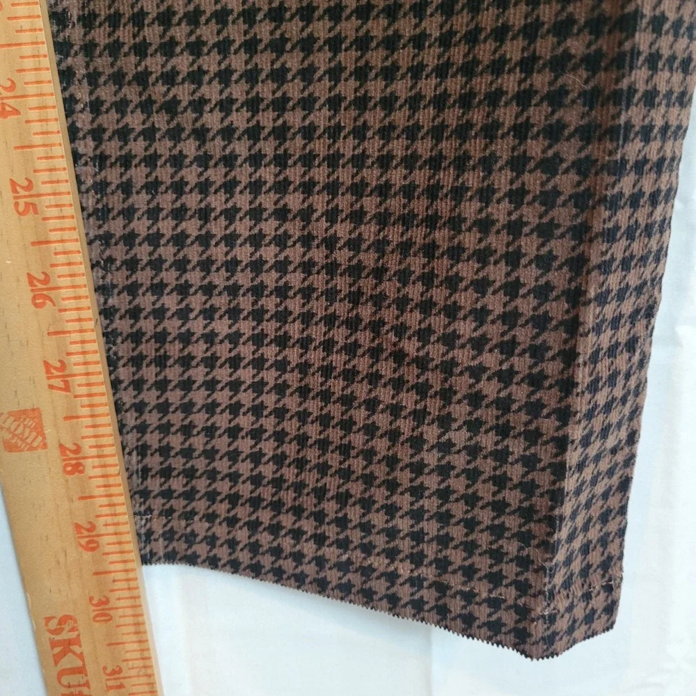 TOAD&CO Cruiser Cord‎ Skinny Pants Brown Black Houndstooth Preppy Women'sSize 14